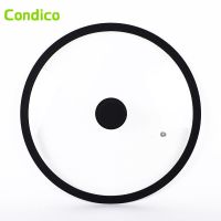 钢化玻璃锅盖通用硅胶锅盖耐高温防摔防溅奶锅煎锅炒锅盖厂家直销 16cm 黑色