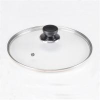 不锈钢可视锅盖 炒锅锅盖不锈钢钢化玻璃组合锅盖多功能电热锅盖 玻璃盖内直径16cm