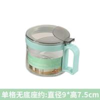 新款调料盒家用套装组合防潮玻璃调味罐佐料收纳盒厨房用品小百货 北欧绿 1个装[无底座]