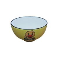 陶瓷碗盘家用4.75英寸吃饭碗米饭碗成人个性创意加厚瓷碗隔热套具 4.5英寸米饭碗快乐宝贝6个装