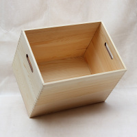 实木手提收纳箱收纳盒儿童玩具箱无盖杂物工具箱黑胶唱片收藏盒