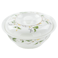 家用唐山骨瓷9英寸大汤碗带盖品锅汤锅9寸汤盆大汤碗瓷盖大海碗 香榭丽舍-9英寸汤锅