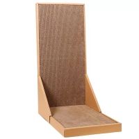 [升级款]猫抓板L型立式喵咪玩具加固特大猫抓板耐磨不掉屑磨抓 原色送鸡肉粒小鱼干猫薄荷