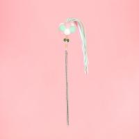 猫玩具逗猫棒套装耐咬羽毛铃铛仙女棒解闷薄荷鱼猫咪替换宠物用品 流苏女棒 [炫彩粉绿]