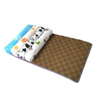 猫窝四季通用狗窝猫窝窝藤席凉席垫子泰迪犬窝小型犬窝宠物窝保暖 单靠凉席(花色随机) S-小码(3斤内幼仔)