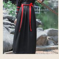 汉服女秋季古风男士仙气唐朝古风公子帅气飘逸学生日常古装侠客 只有黑色裙子+腰带 S