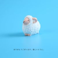 日式仿真动物可爱小绵羊卡通模型迷你玩具微景观摆件过家家玩偶 抬头绵羊