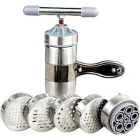 d不锈钢面条机家用新款手动压面机饸烙面条机河捞面机压面机 [促销款]不锈钢五磨具