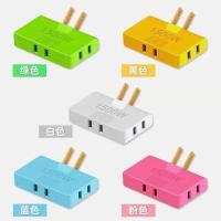 超薄一转三转换插座2500W 电视柜靠墙电源扩展转换插头无线排插 [颜色随机] [1个装]