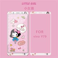 vivox9钢化膜x20/x21卡通软边彩膜x7/x23/y97/y93/y75全屏覆盖y67 小女孩 X7