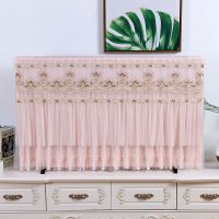 电视机罩55寸壁挂式50寸开机不取65寸75英寸客厅液晶电视帘防尘罩 粉如意[普通松紧带] 32寸长80高50