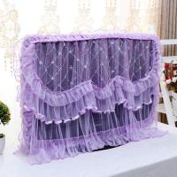 蕾丝电视罩台式挂式曲面直面超薄液晶电视套开机不取防尘罩 浪漫紫 40-180电视柜罩