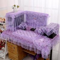 电脑罩防尘罩一体机台式主机桌布套装韩版可爱装饰 彩蝶绿单独显示器罩 17-23寸通用