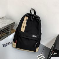 双肩包男潮牌休闲时尚潮流韩版高中大学生书包ins女潮款旅行背包 黑色【升级版加厚尼龙面料】防水防盗 单包无挂件【收藏店铺