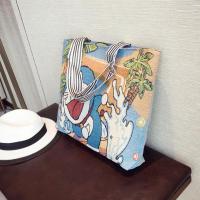 新款女包卡通织绣简约帆布包单肩包韩版休闲大包包手提包购物袋潮 机器猫 默认