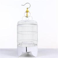 新款塑钢太子笼绣眼笼颠壳笼贝子笼黄雀笼玉鸟笼洗澡笼圆笼豆鸟笼 太子笼白裸笼 送钩子葫芦铁片