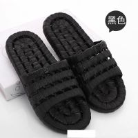凉拖鞋女夏天厚底浴室洗澡防滑情侣家居踩屎感室内家用拖鞋男外穿 黑色[普通款] 40-41[适合39-40脚]