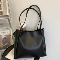 包包女斜挎包百搭大容量单肩包2020新款潮秋冬大学生上课包托特包 黑色无挂件