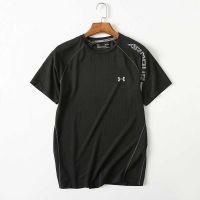 UA夏季短袖T恤男士冰丝男速干衣体恤圆领上衣宽松潮流百搭t恤男装 245#黑色 M (160-170cm)