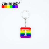 Coming out!六色彩虹TPH钥匙扣吊坠挂件les吊牌热拉钥匙链小饰品 T