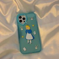 ins日韩爱心镜头卡通iPhone12promax苹果11手机壳XS/XR女7软8Plus 纯蓝爱心镜头 爱丽丝 [苹果