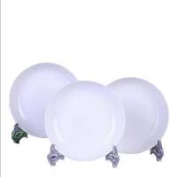 景德镇陶瓷盘子家用创意盘子菜盘水果盘家用菜碟子餐具套装可微波 3个7英寸圆盘 纯白