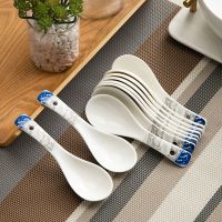 青花瓷勺子青花瓷汤勺大勺子青花瓷盘子青花瓷碗汤碗汤勺陶瓷勺子 青花韵小勺2只