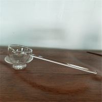 耐高温茶具玻璃分茶勺子台湾碗泡干泡法分茶勺玻璃勺日式茶道配件 透明把茶勺