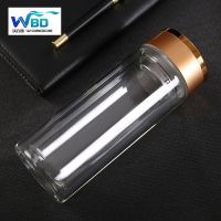 双层玻璃杯男士高档透明隔热带滤网泡茶杯真空保温加厚水杯大容量 天意300ml