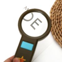 手持Led带灯球拍放大镜桌面放大镜白天夜晚阅读户外清晰