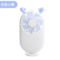 usb迷你小风扇手持电扇随身便携式钥匙扣挂绳可爱卡通宿舍电风扇 小鹿(充电款+数据线)