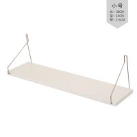 实木墙上置物架免打孔一字隔板厨房卧室壁挂架宿舍书桌收纳整理架 白色 30*15三种安装方式