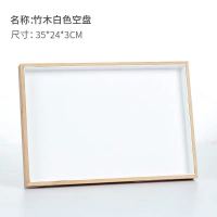 竹木珠宝箱展示首饰托盘 戒指收纳盒 项链盘手镯饰品展示道具 竹木空盘白皮