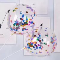 透明亮片气球批发加厚无毒气球生日气球布置婚礼婚房装饰结婚气球 混色亮片10个装