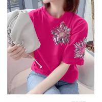 高端大气上档次连衣裙欧洲站女装新款欧货重工亮片蕾丝中长款上衣 深粉红 M 95-105斤