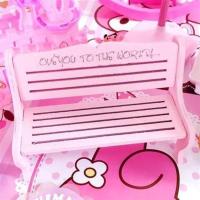 嫩粉色仿真小长椅摆件桌面椅子娃娃收纳可爱拍摄道具背景小椅子 粉色小号长椅