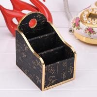 多功能欧式创意摇控蓝手机杂物收纳盒家用桌面收纳盒化妆品盒 小黑中国风