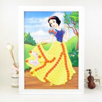 儿童公主纽扣粘贴画DIY材料包幼儿园小学扣子钻石画手工制作玩具 白雪公主