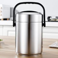 304不锈钢保温饭盒 上班族便当盒学生女 保温桶带盖3层大容量提锅 [304旗舰款]不锈钢色 1.7L[送餐具+保温袋]