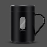 懒人自动搅拌杯 电动咖啡杯便携欧式小奢华磁力旋转杯子 咖啡器具 黑色