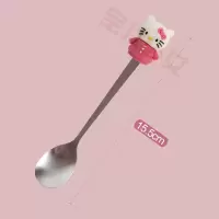 卡通勺子儿童勺子ins韩式可爱少女勺子宝宝勺子小勺子不锈钢勺子 Kt猫粉 1支装