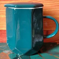 北欧轻奢马克杯陶瓷水杯礼盒套装简约ins情侣杯子家用咖啡杯盖勺 纯色带盖.无勺 400ML