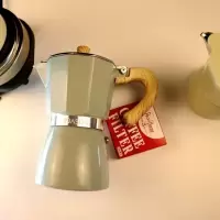 咖啡壶加厚欧式八角铝壶煮咖啡器具经典意式摩卡壶咖啡壶 湖蓝精品款 三号=150ml
