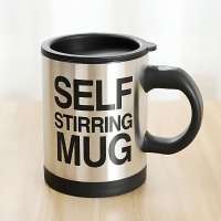 自动搅拌杯PP内胆懒人咖啡杯搅拌杯创意速溶蛋白粉电动杯子带盖杯 不锈钢搅拌杯 内塑料款[黑色]