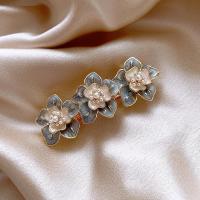 『两个装』边夹法式后脑勺夹子发饰高级感灰色花瓣雏菊发夹弹簧夹 灰色花瓣发夹