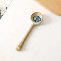 陶瓷创意手工勺子 可爱成人青花鱼勺 家用长柄吃饭勺调羹汤勺个性 青花鱼