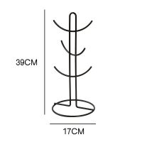 欧式水杯架子沥水托盘置物架收纳创意茶杯架倒挂马克杯架放杯子架 古铜色马克杯架