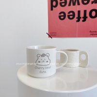ins创意个性可爱熊头马克杯情侣杯卡通办公室喝水杯陶瓷杯奶茶杯 灰色小熊马克杯