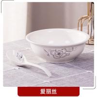 景德镇中式陶瓷加厚大汤碗家用带盖汤古大碗大号汤盆鱼盘套装餐具 1个8英寸汤古送一个汤勺 纯白