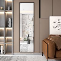 镜子贴墙自粘穿衣镜粘贴学生寝室宿舍拼接家用墙面壁挂试衣全身镜 壁挂款式30*120经典黑塑钢框